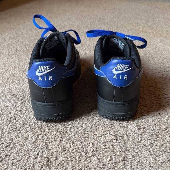 Nike Men’s Black and Blue Air Force 1 Custom Sneakers - Picture 5 of 6